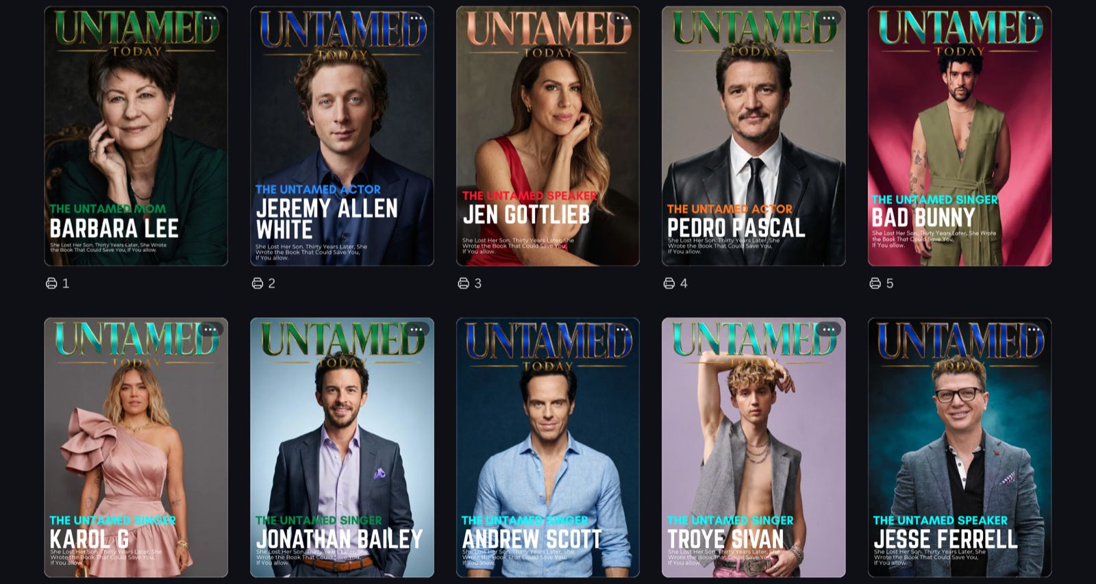 UNTAMED TODAY · The Untamed 26 cover mosaic — Volume One Founders Edition featured voices
